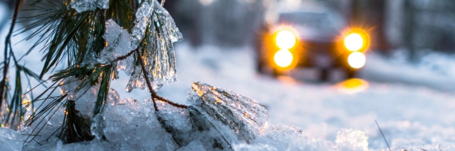 winter tyres header car in the snow