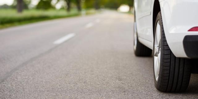 Car driving on a road