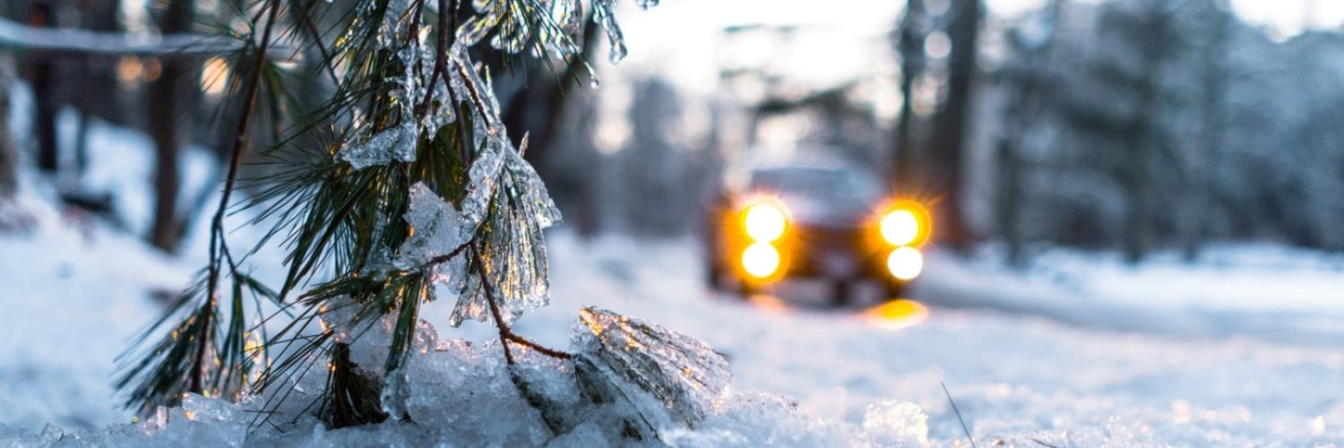 winter tyres header car in the snow