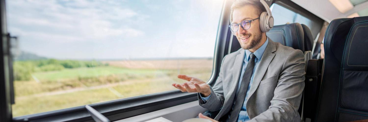 A man working on a train