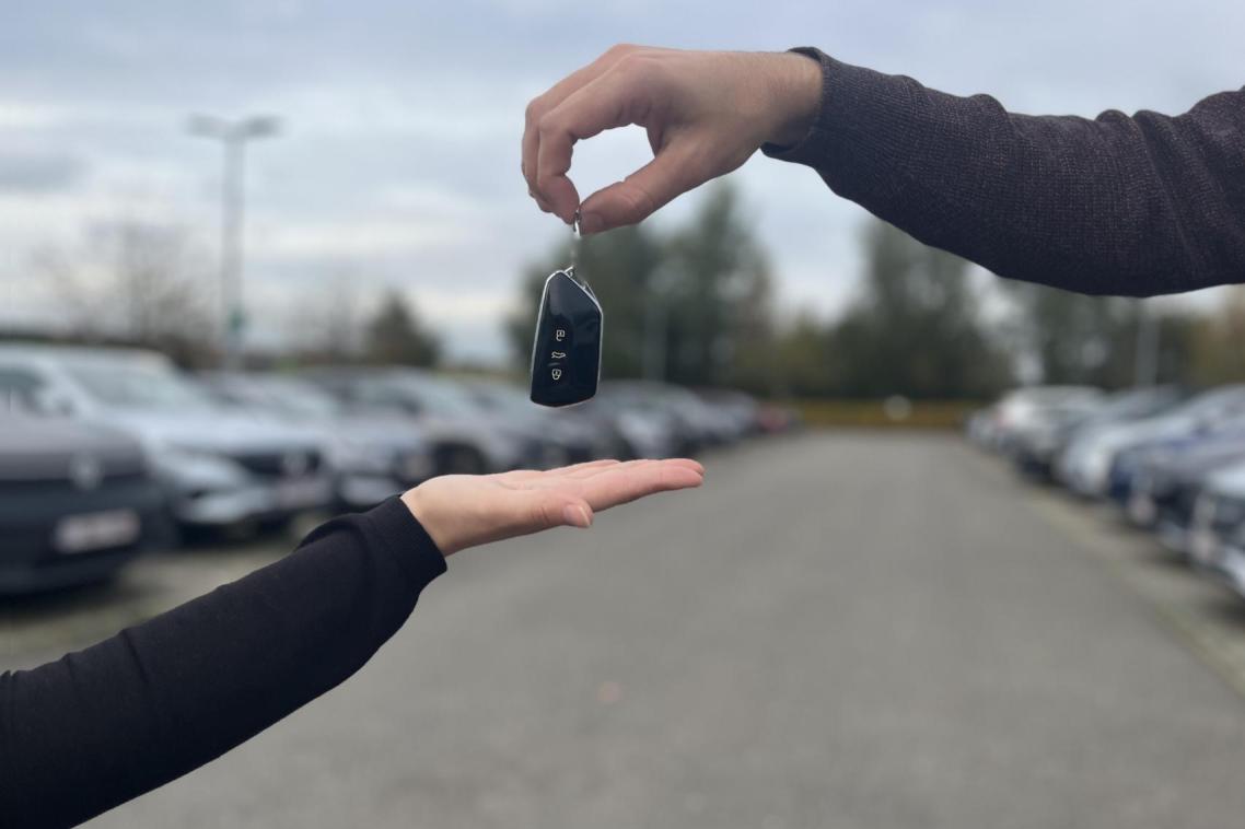 Handing over car key