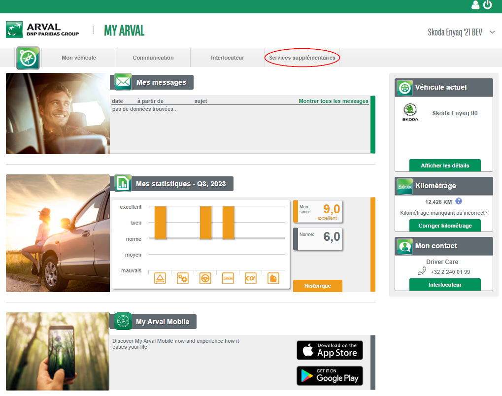 Service Locator dans My Arval