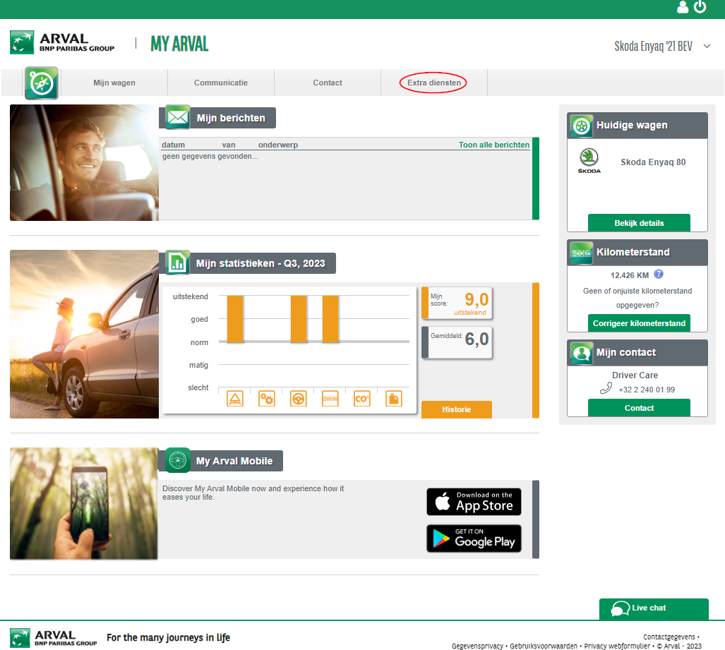 My Arval homepage (NL)